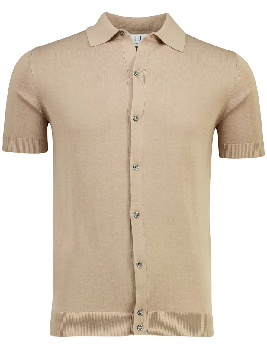 Born with Appetite fulton knit polo knopen beige