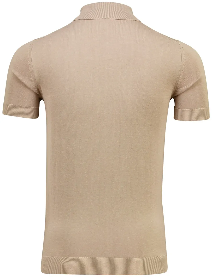 Beige doorknoop polo Born with Appetite fulton knitted