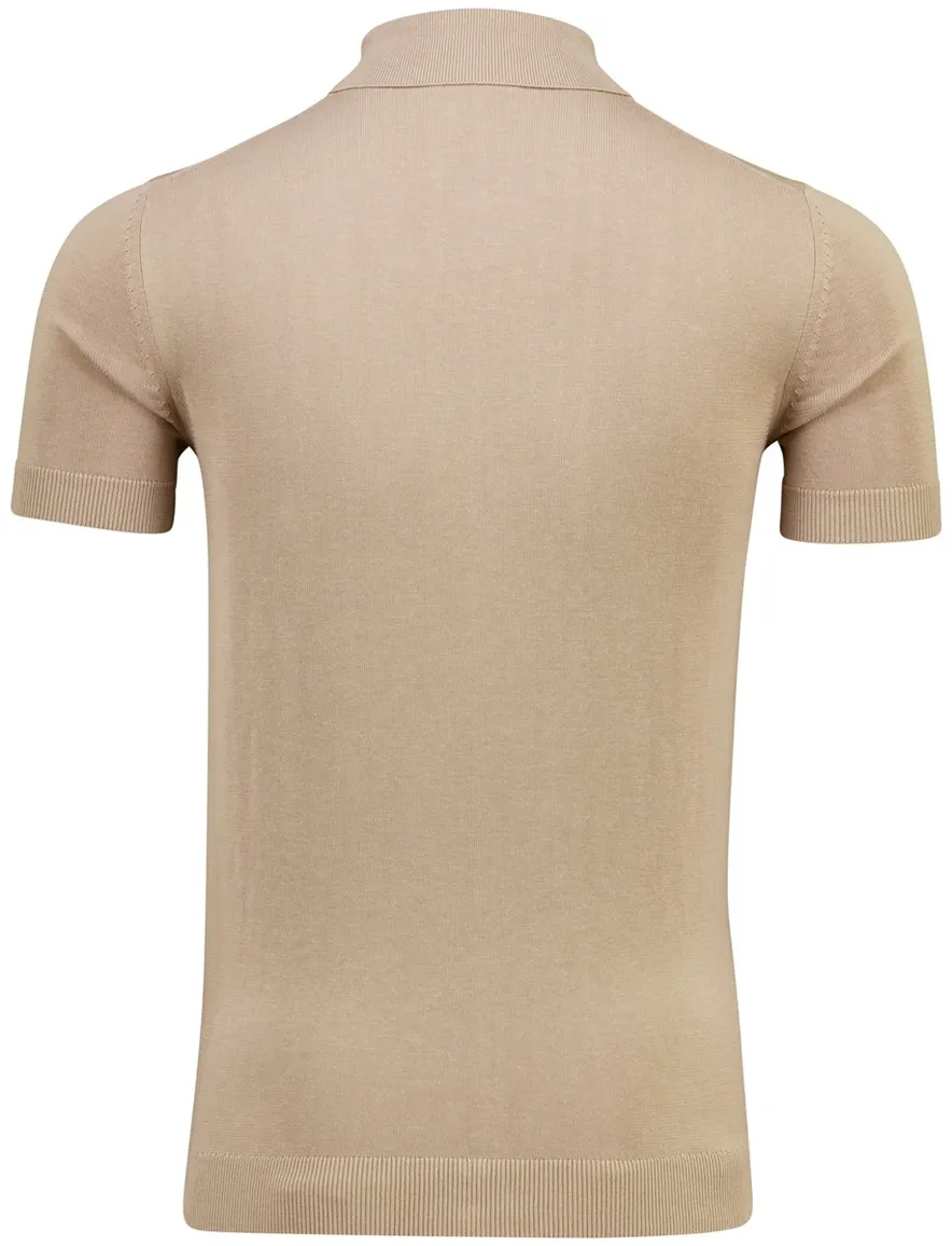 Born with Appetite fulton knit polo knopen beige