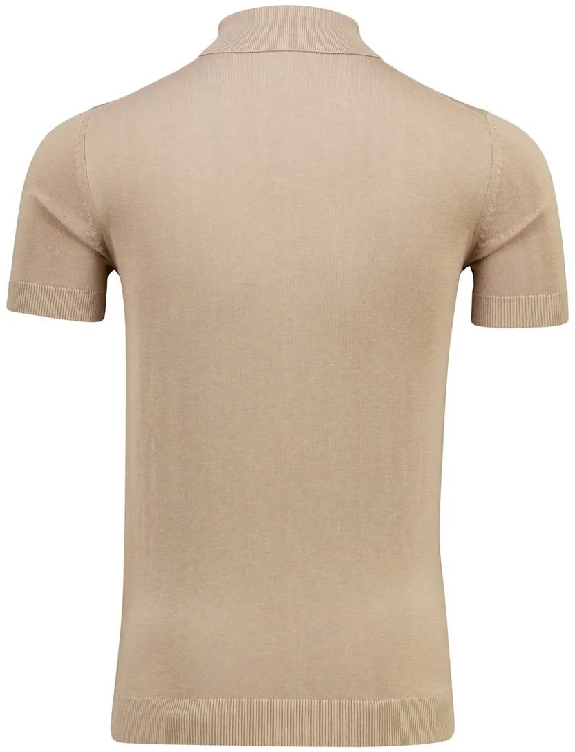 Polo Born with Appetite beige fulton knitted met boord doorknoop