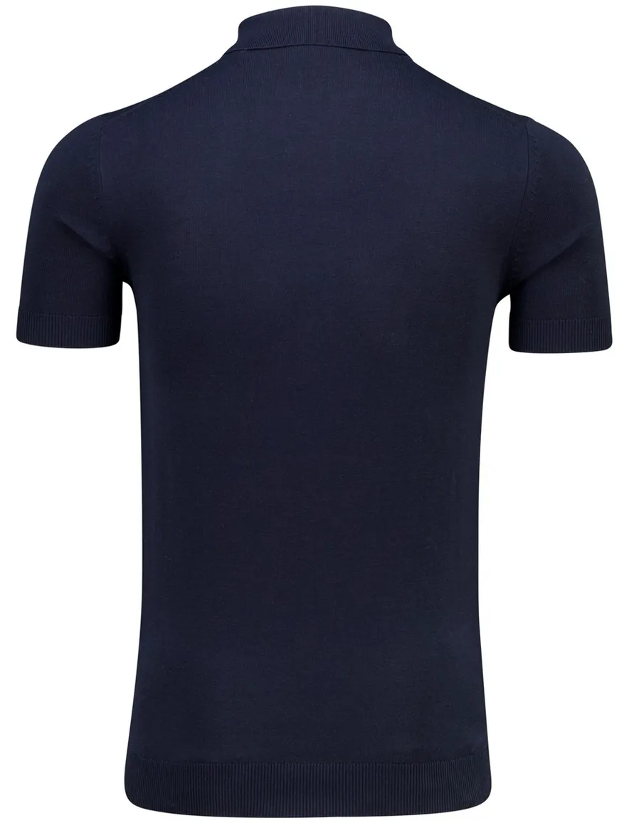 Born with Appetite fulton knit polo knopen navy
