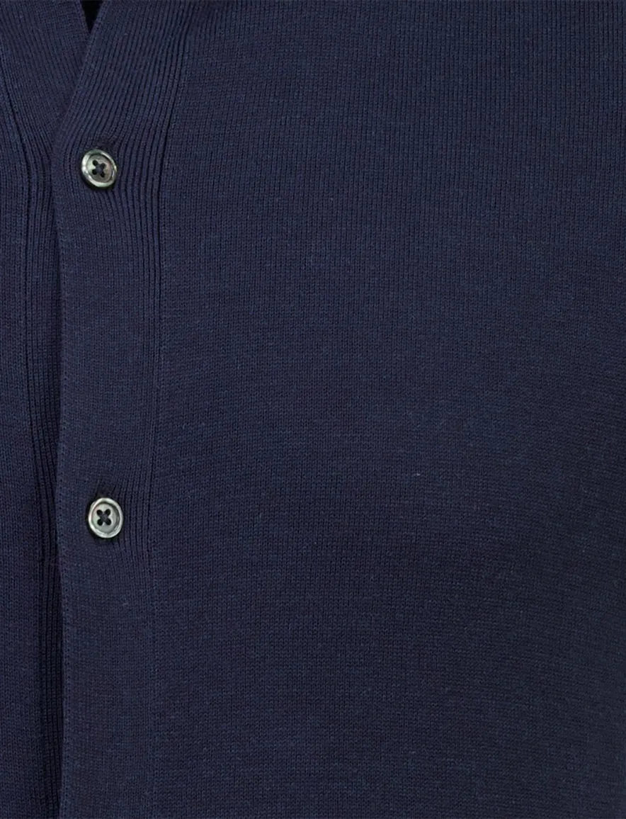 Born with Appetite fulton knit polo knopen navy