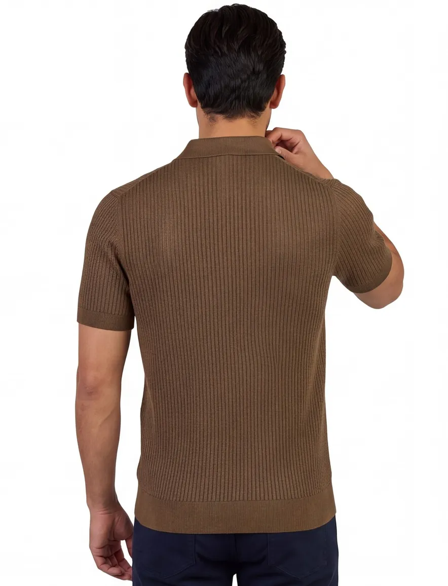 Born with Appetite Richard knitted polo bruin