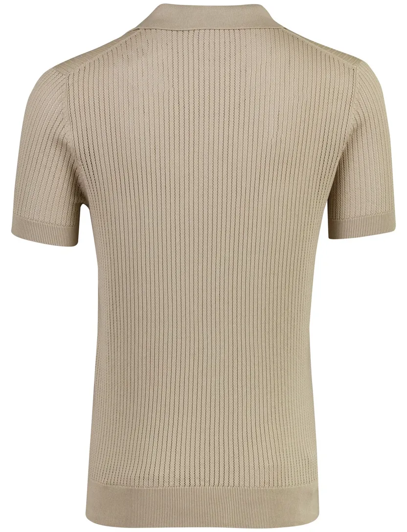 Beige polo Born with Appetite Richard knitted 100% katoen