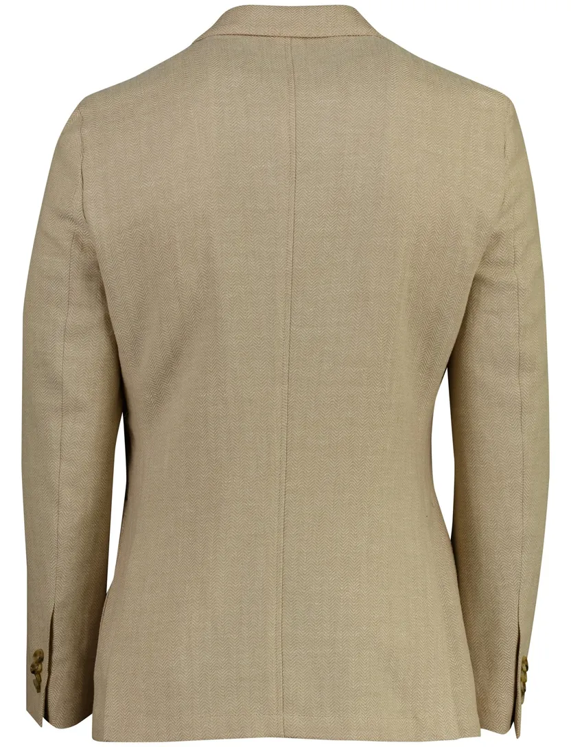 Linnen colbert met voering Born with Appetite beige slim fit