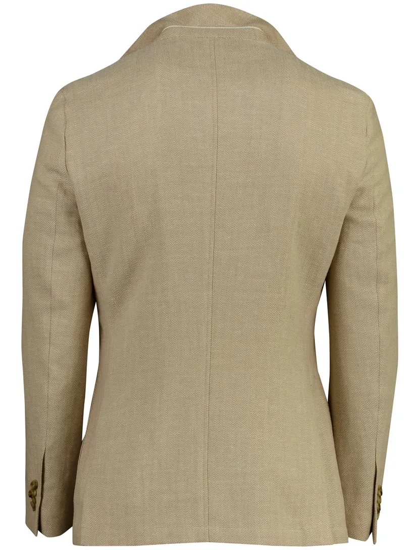 Linnen colbert met voering Born with Appetite beige slim fit