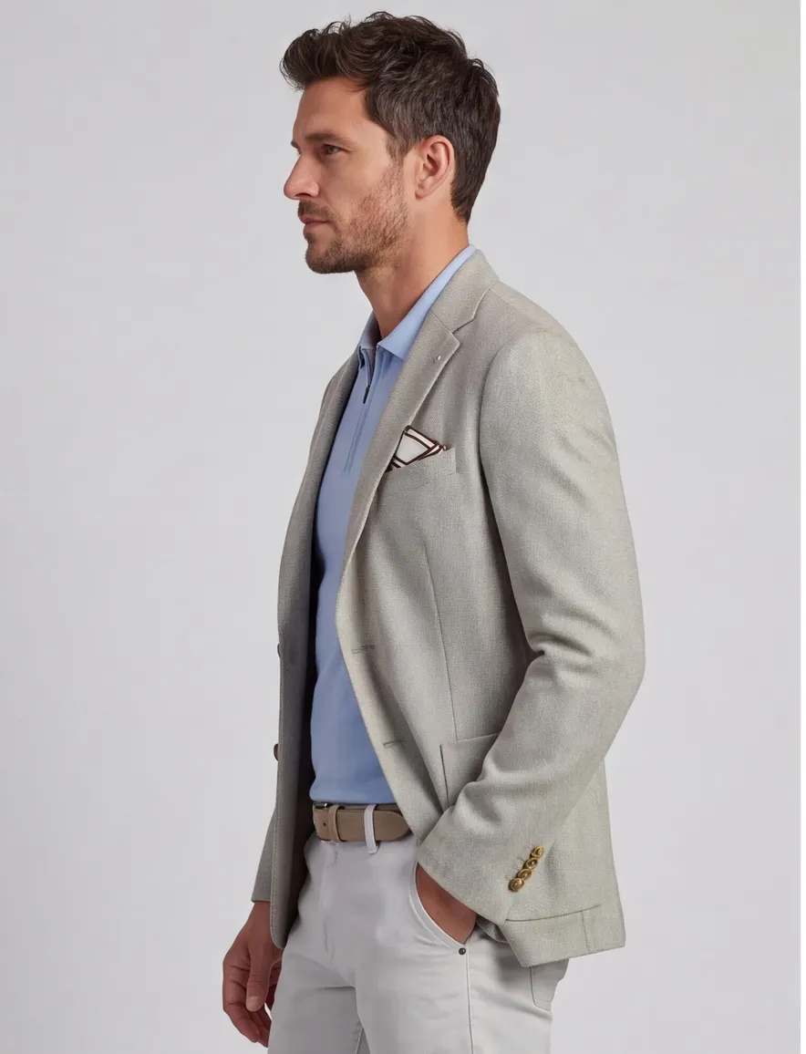 Born with Appetite slim fit colbert lichtgrijs