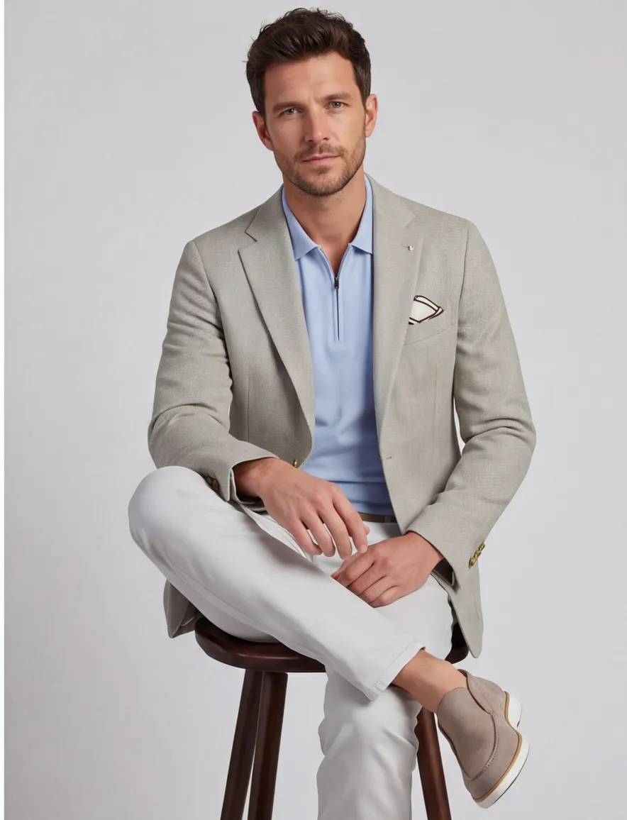 Colbert Born with Appetite grijs slim fit linnen