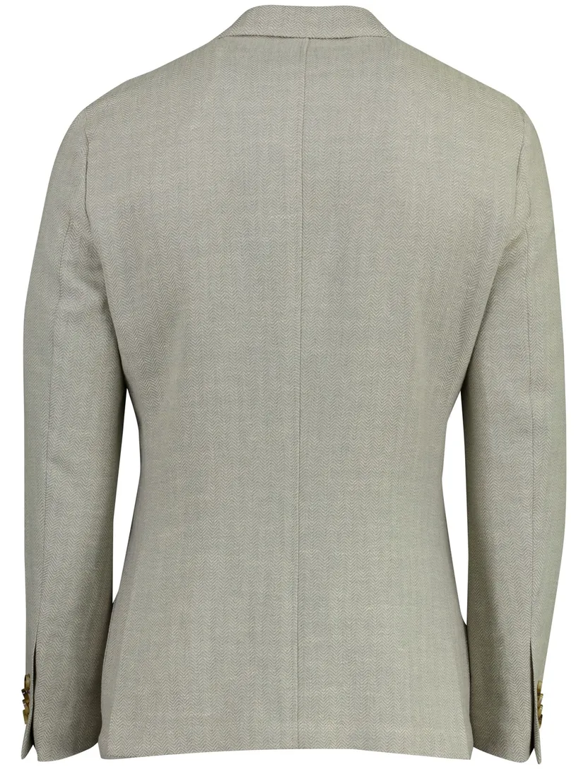 Linnen colbert met voering Born with Appetite grijs slim fit