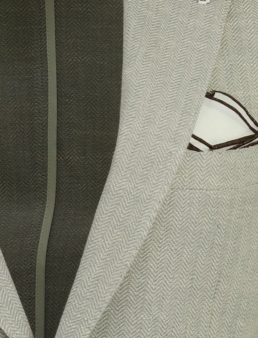 Linnen colbert met voering Born with Appetite grijs slim fit