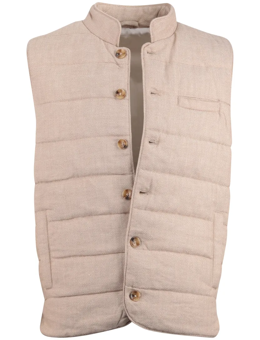 bodywarmer Born with Appetite beige normale fit knopen