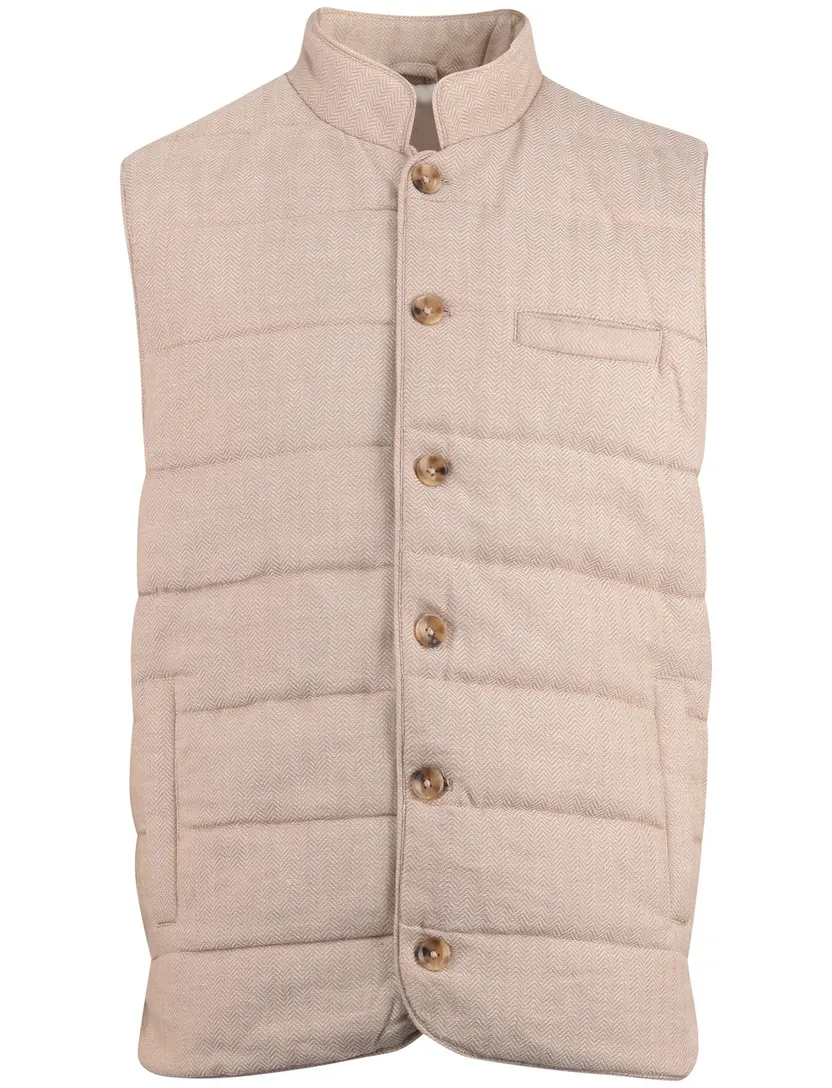 bodywarmer Born with Appetite beige normale fit knopen