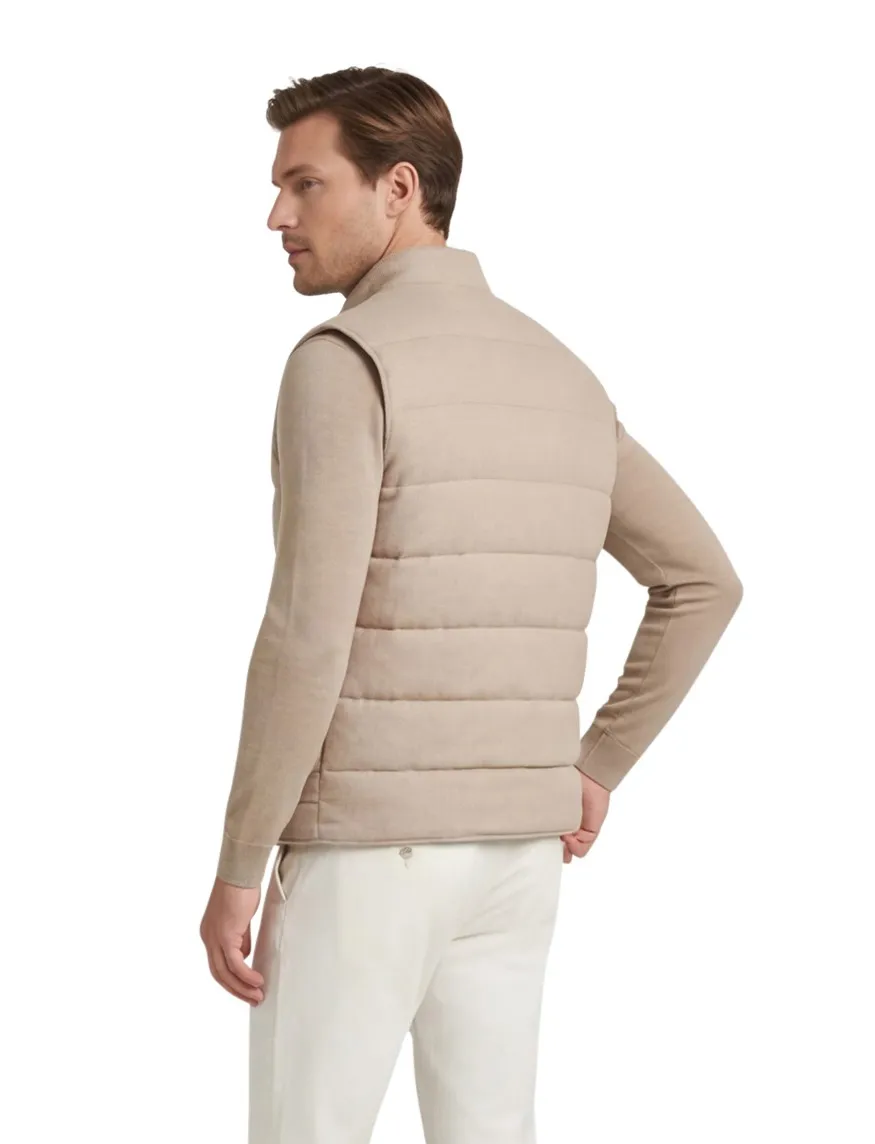 Born with Appetite bodywarmer beige visgraat