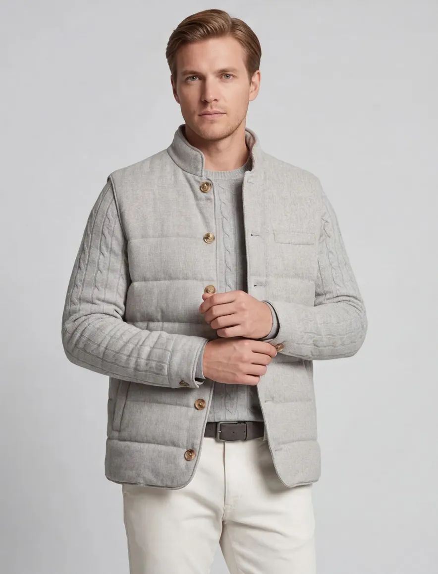 grijze Born with appetite bodywarmer knopen