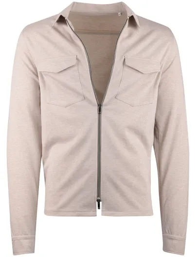 Born With Appetite Beige geprint overshirt Born with Appetite rits borstzakken