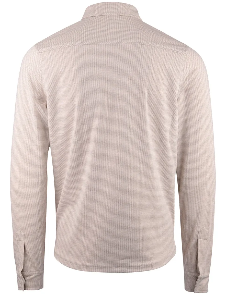 Beige geprint overshirt Born with Appetite rits borstzakken