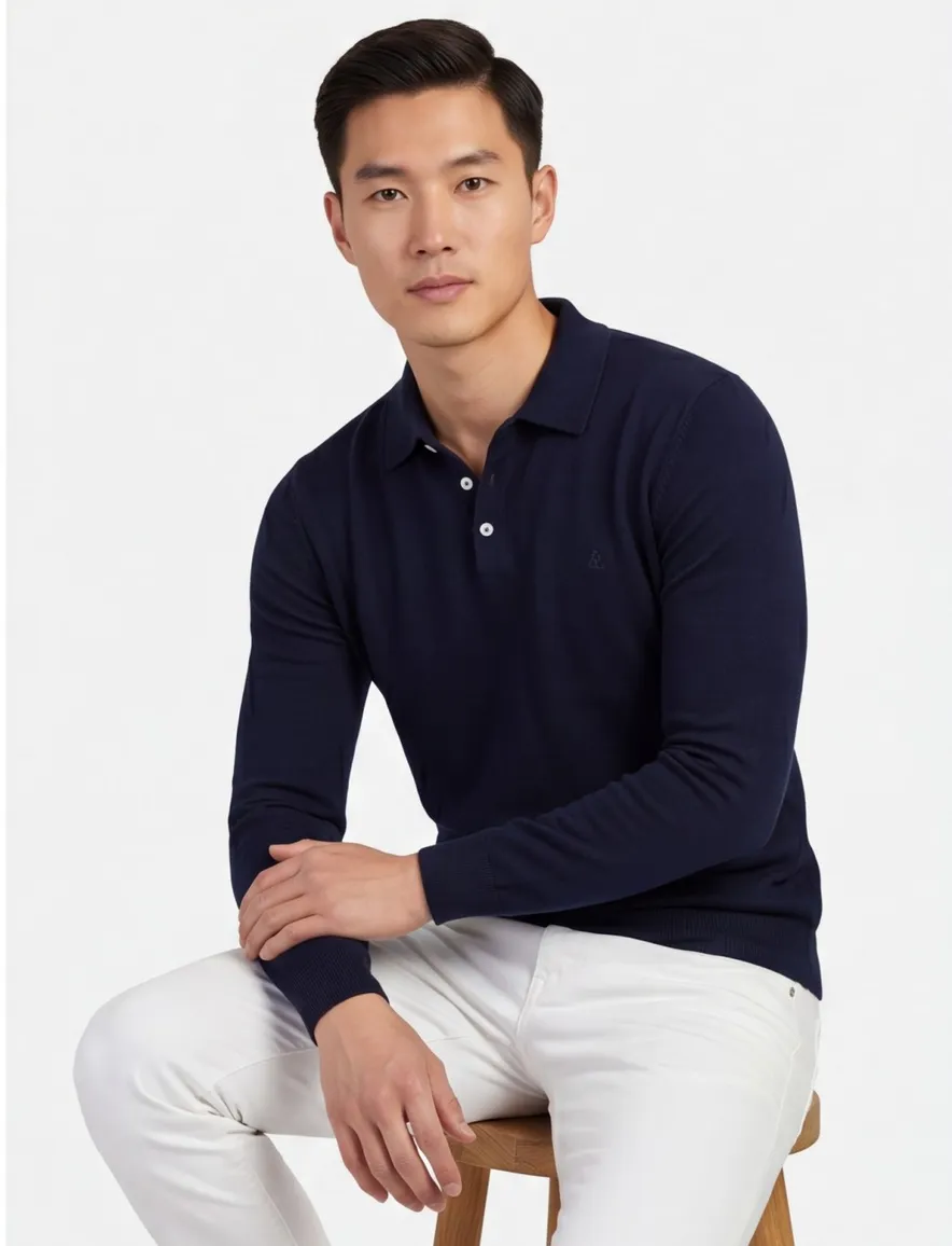 Navy poloshirt Scotland Blue plince 3 knoopjes