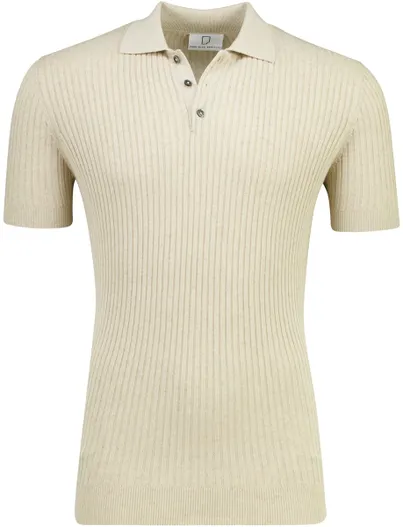 Born With Appetite Polo Born with Appetite beige gebreid korte mouw linnen