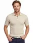 Polo Born with Appetite beige gebreid korte mouw linnen