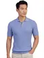Poloshirt Born with Appetite blauw gebreid linnen