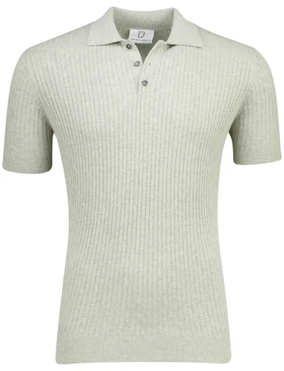 Born With Appetite Korte mouw polo Born with Appetite grijs 3 knoops gebreid linnen
