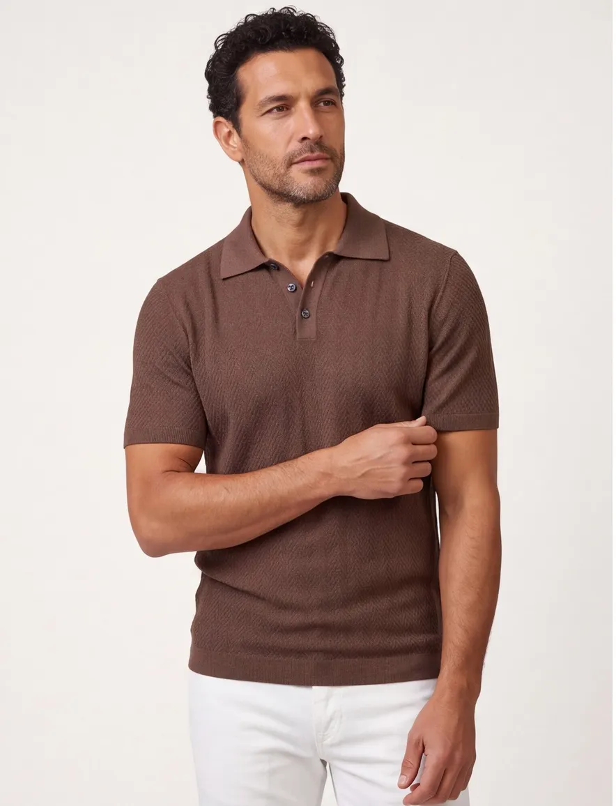 Scotland Blue Keane knitted polo bruin