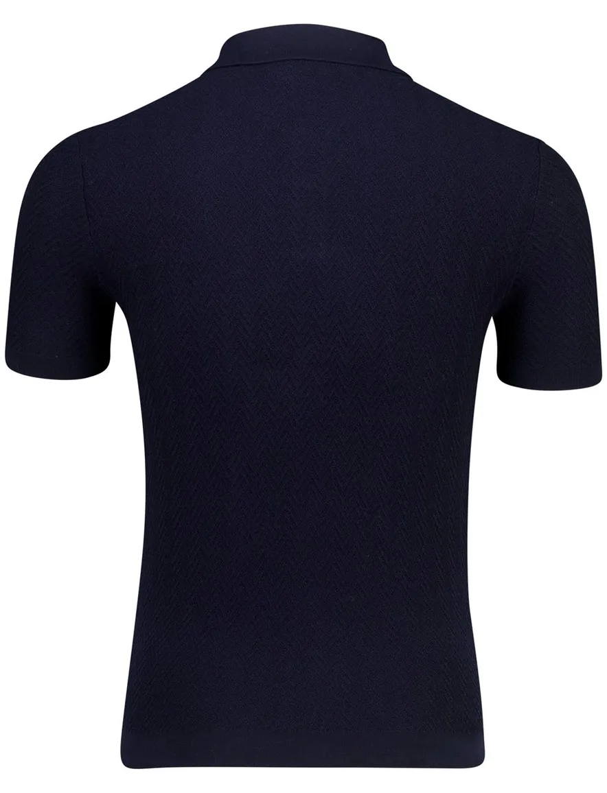 Scotland Blue Keane knitted polo navy