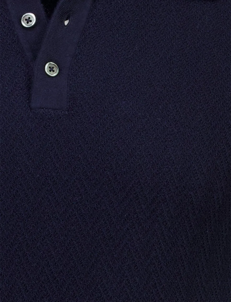 Scotland Blue Keane knitted polo navy