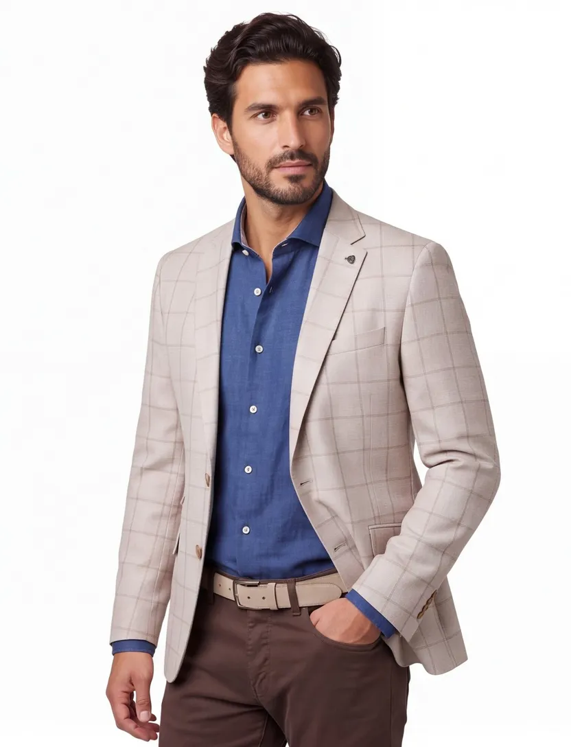 Colbert Scotland Blue beige normale fit geruit