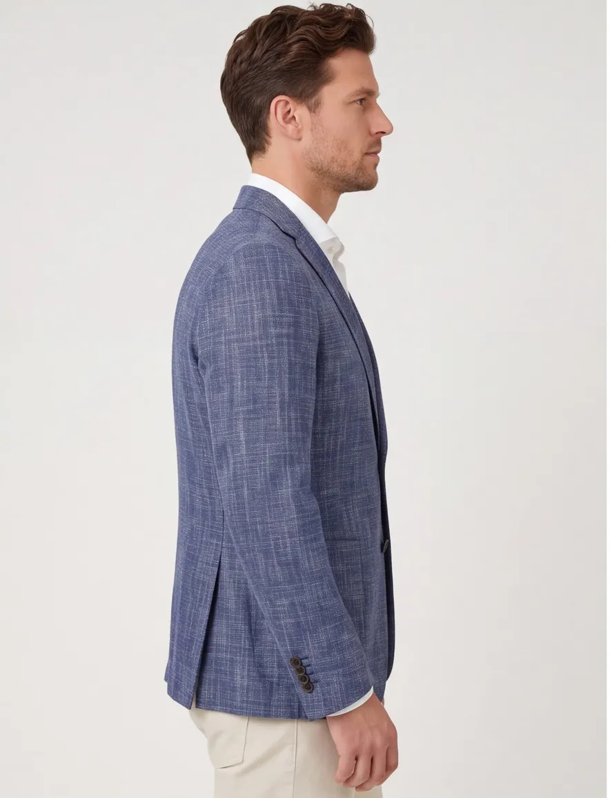 Portofino colbert blauw gemeleerd