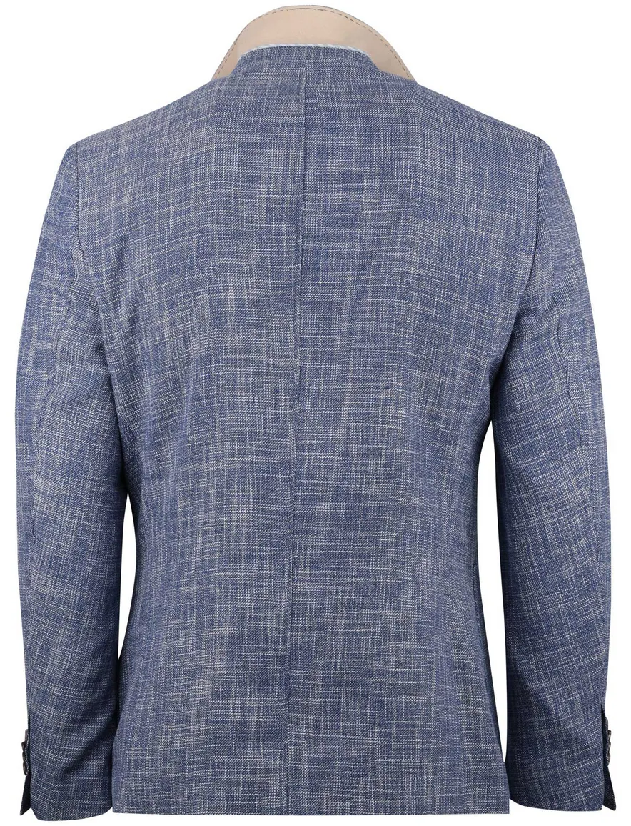 Portofino colbert blauw gemeleerd viscose