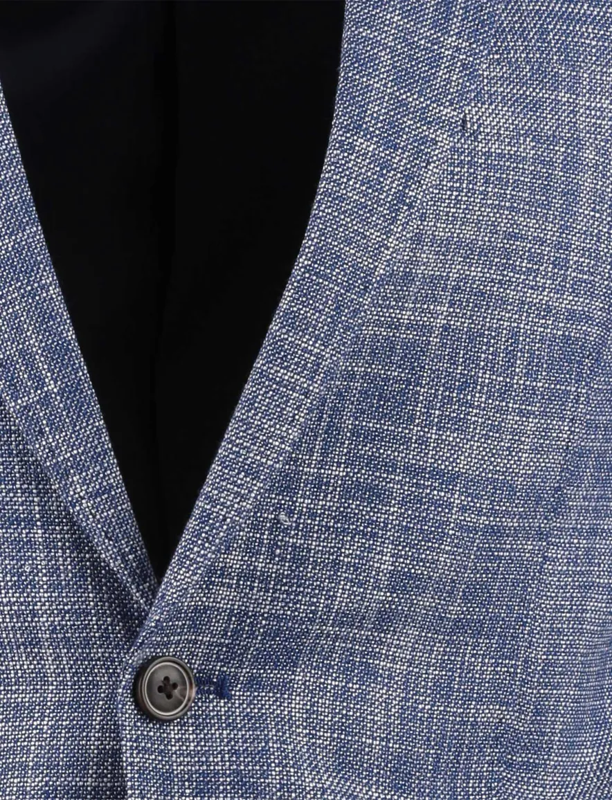 Portofino colbert blauw gemeleerd viscose