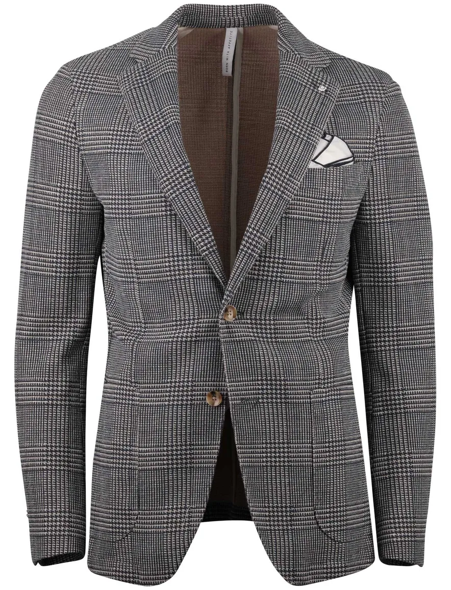 Born with Appetite colbert grijs geruit slim fit