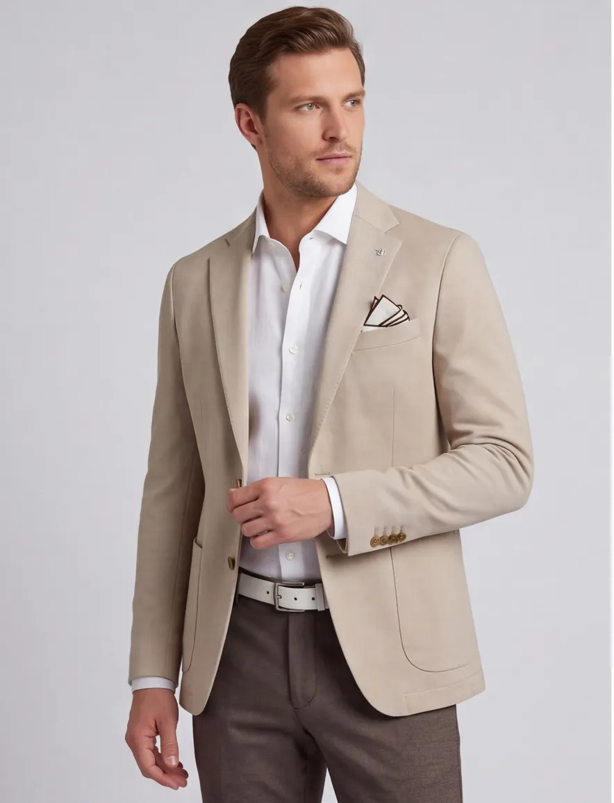 Colbert Born with Appetite beige slim fit viscose
