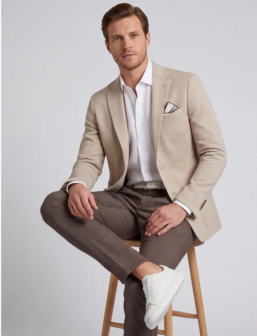 Colbert Born with Appetite beige slim fit viscose