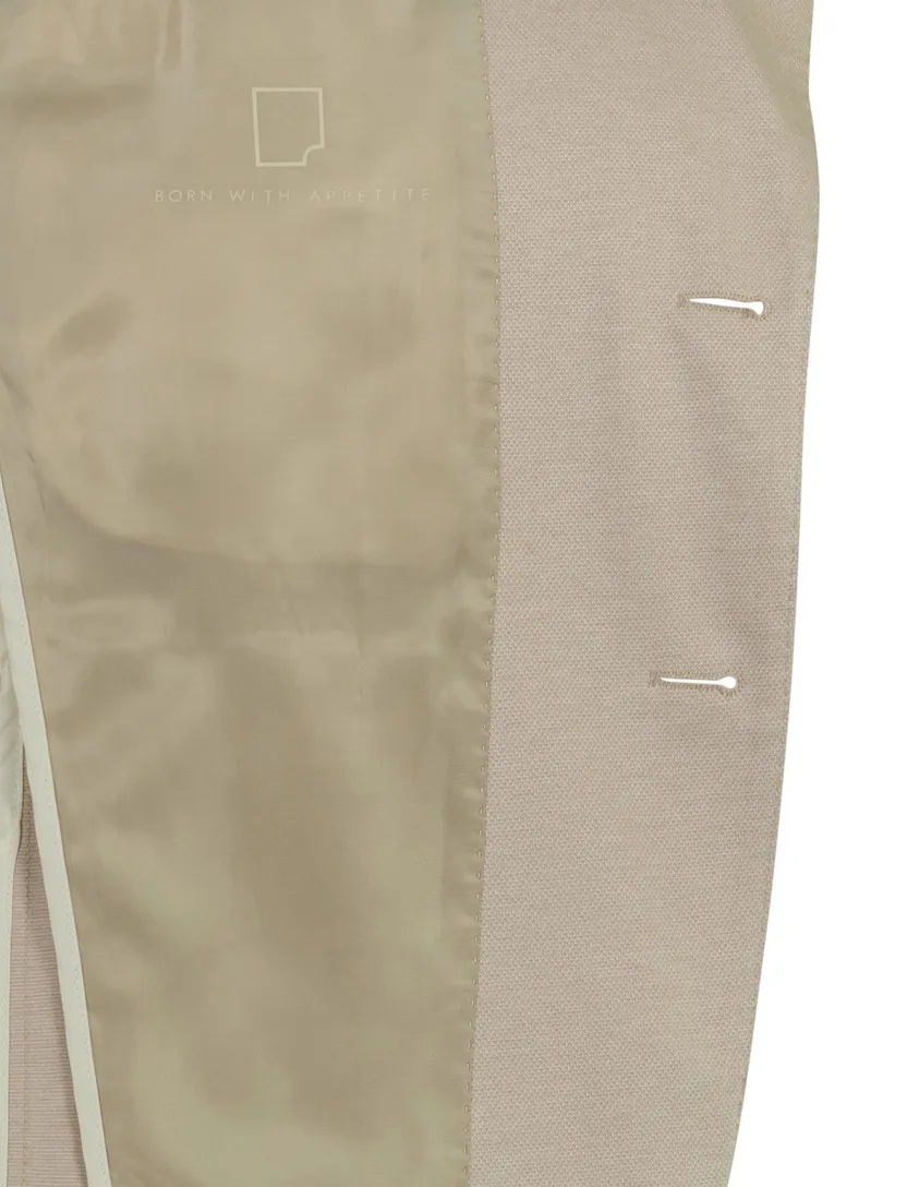 Viscose colbert met voering Born with Appetitie beige slim fit
