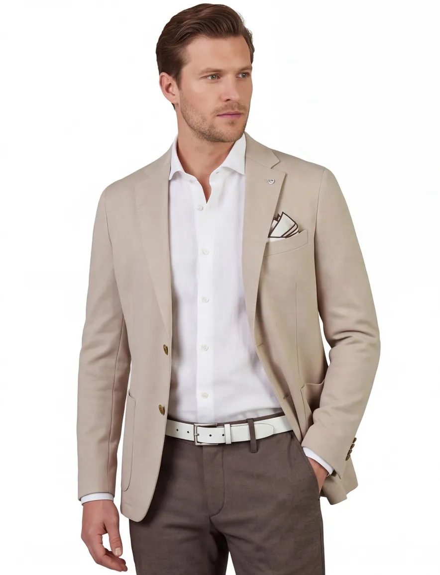 Colbert Born with Appetite beige slim fit viscose