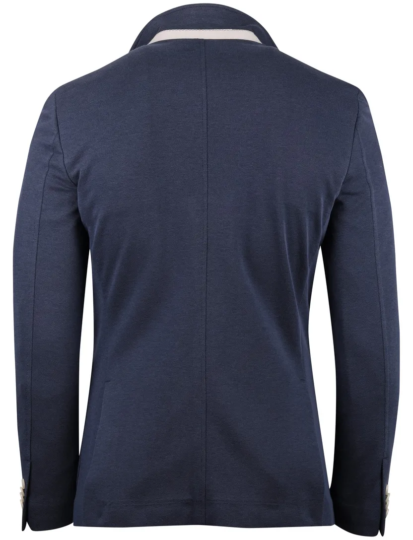 colbert Portofino donkerblauw pochet normale fit crem knopen