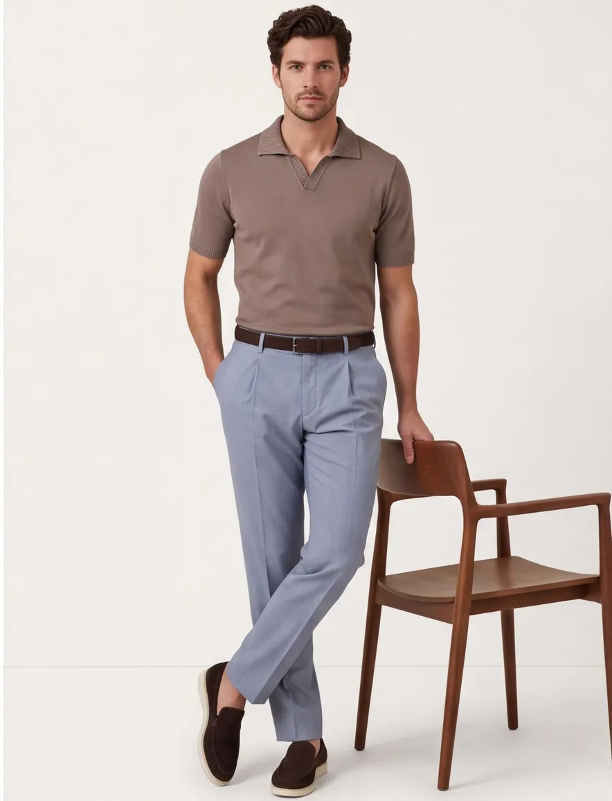 Lichtblauwe pantalon Born With Appetite slim fit