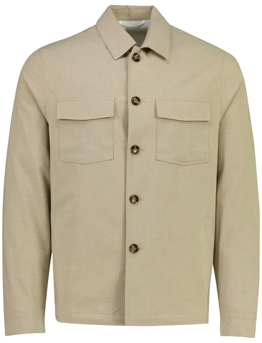 Overshirt Born With Appetite beige met knopen