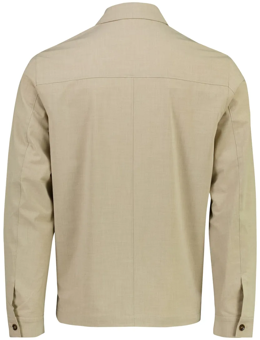 Beige overshirt Born With Appetite normale fit knopen