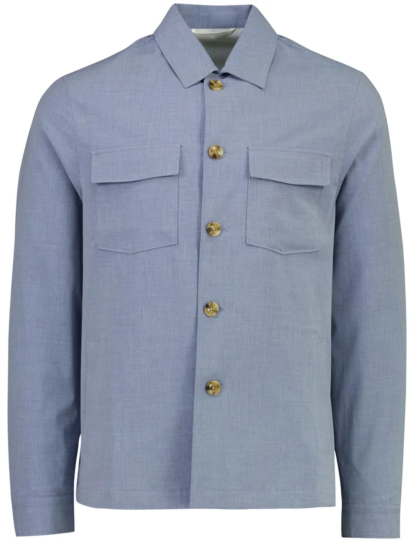 Overshirt Born With Appetite blauw knopen