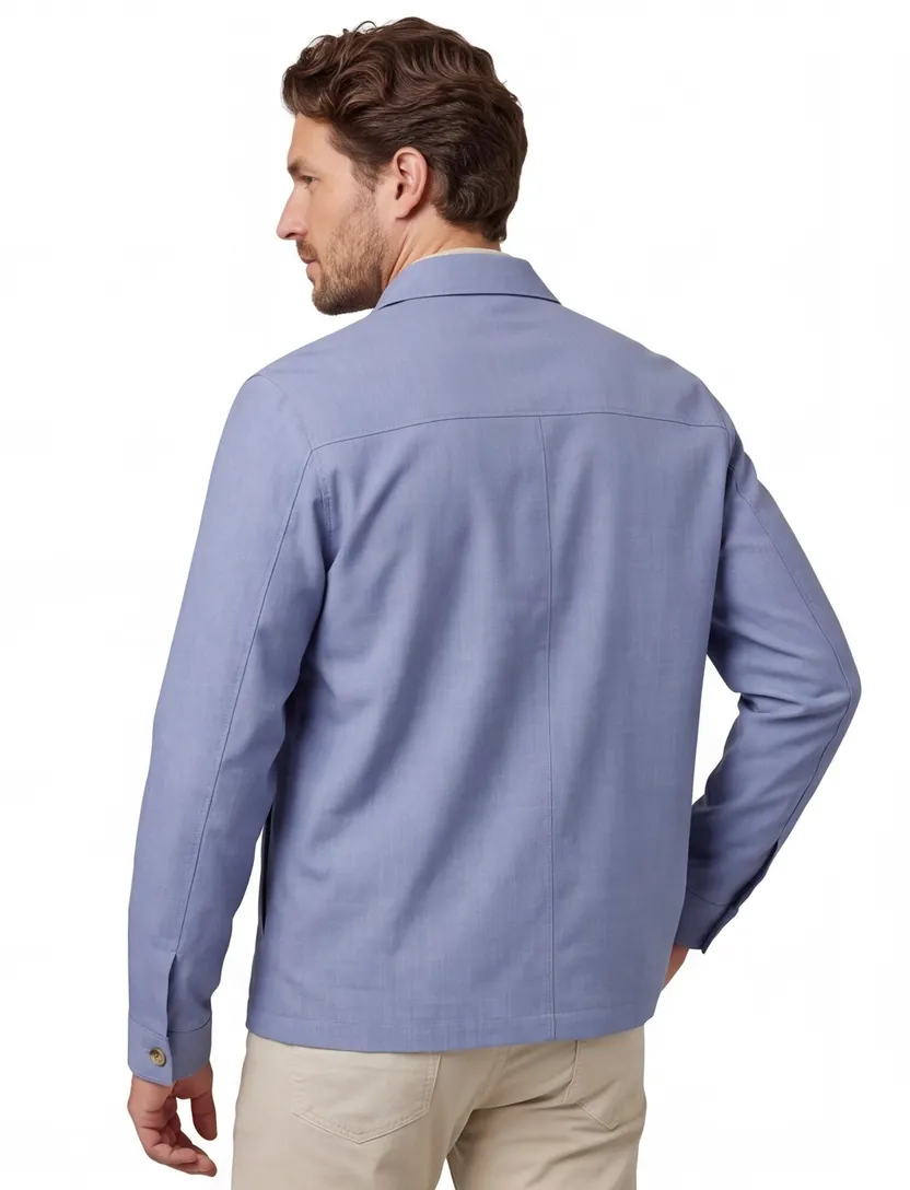 Overshirt Born With Appetite blauw knopen