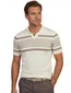 Scotland Blue Avan knitted polo beige gestreept