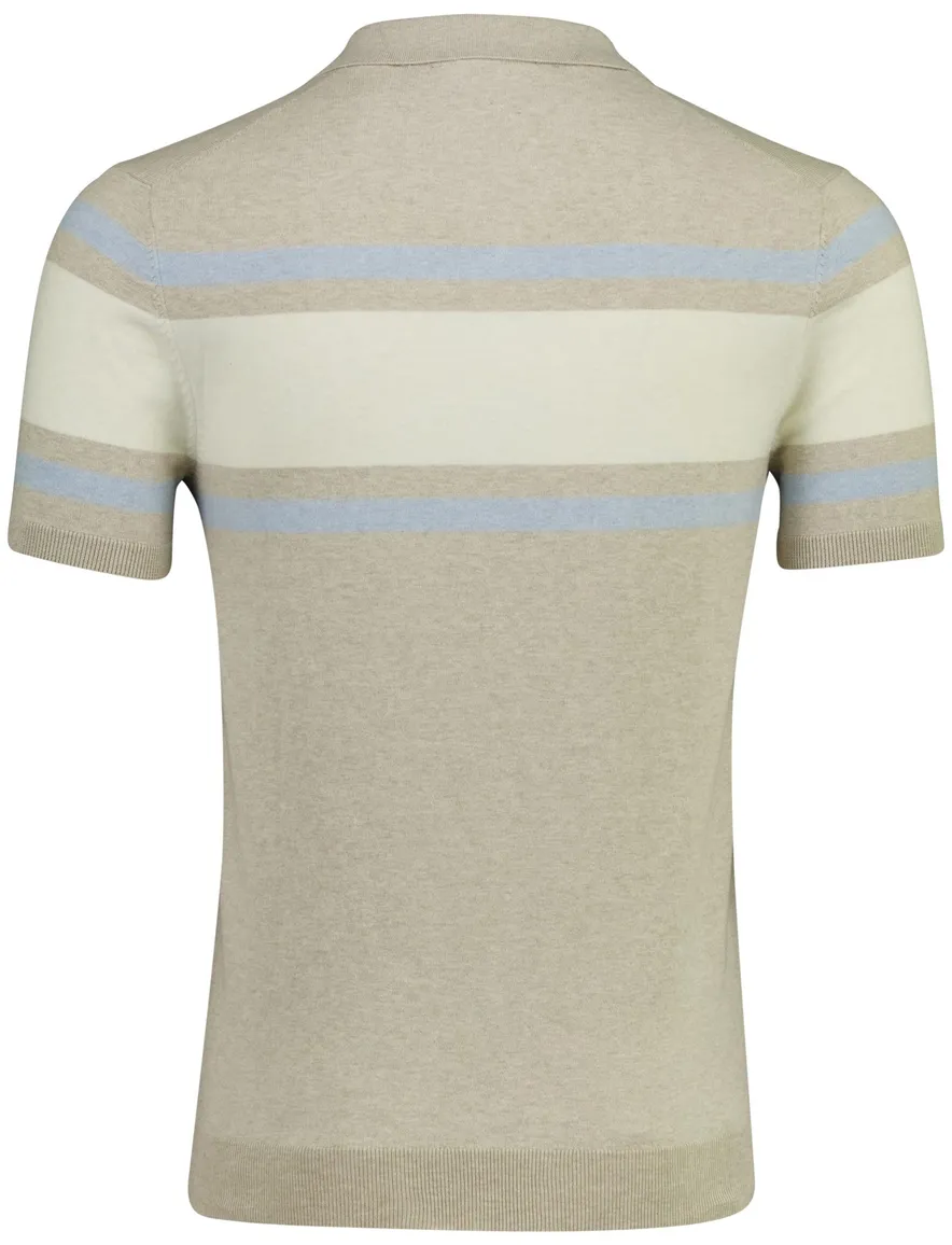 Scotland Blue Avan knitted polo v-hals beige