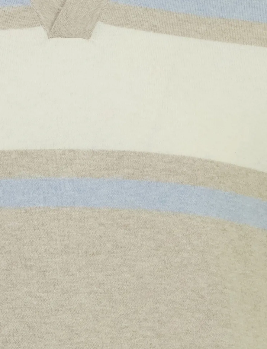 Scotland Blue Avan knitted polo v-hals beige