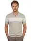Beige polo Scotland Blue Avan knitted gestreept