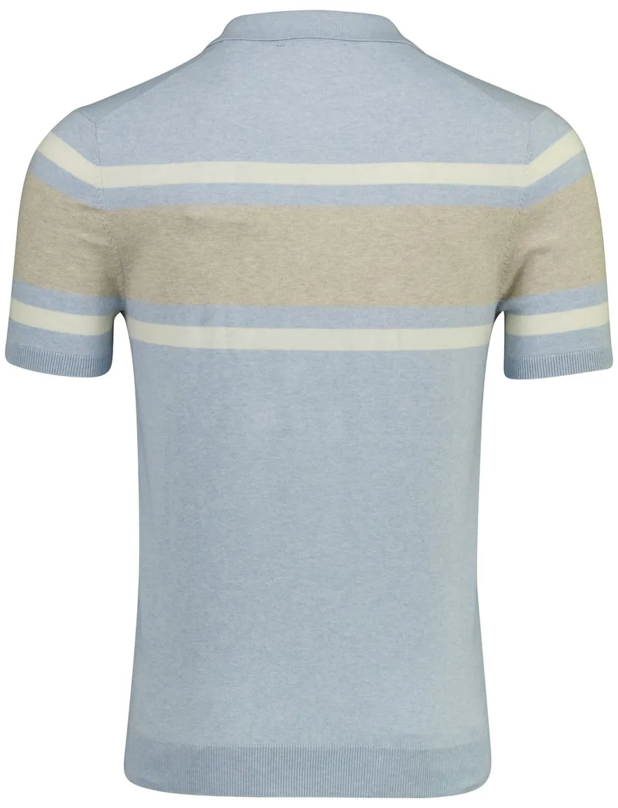 Scotland Blue Avan Knitted poloshirt lichtblauw