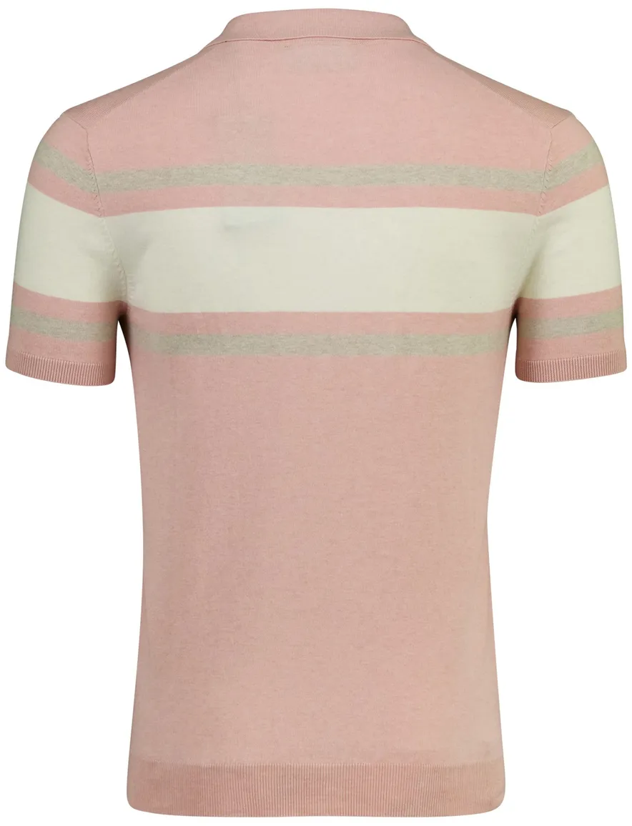 Scotland Blue Avan Knitted poloshirt roze beige