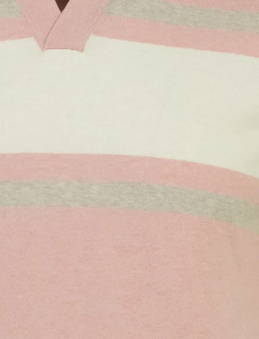 Scotland Blue Avan Knitted poloshirt roze beige